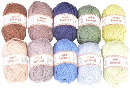 Järbo Minibomull Garnpakke 04 Skovens farver 10g - 10 stk - Järbo Minibomull Garnpakke 04 Skovens farver